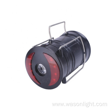 New 3 in 1 battery operated weatherproof collapsible outdoor portable LED camping lantern with spotlight and red warning light